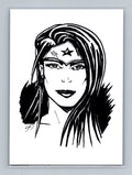 Wonder-woman - Ink - Scott Sketches Trading Card Print Fan Art