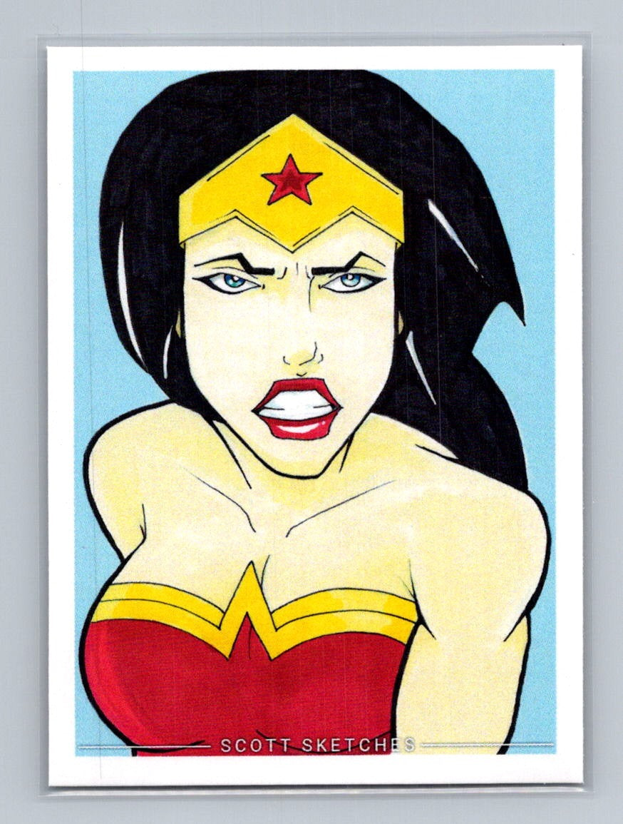 Wonder-woman - Marker - Scott Sketches Trading Card Print Fan Art