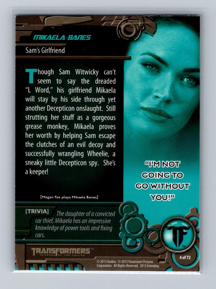 2013 Breygent Transformers Optimum - Mikaela Banes #4
