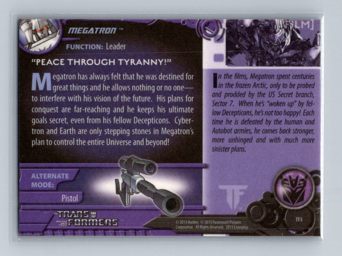 2013 Breygent Transformers Optimum - Megatron #TF3 G1 Foil