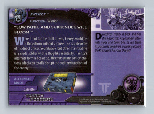 2013 Breygent Transformers Optimum - Frenzy #TF13 G1 Foil