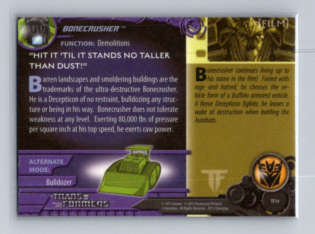 2013 Breygent Transformers Optimum - Bonecrusher #TF14 G1 Foil