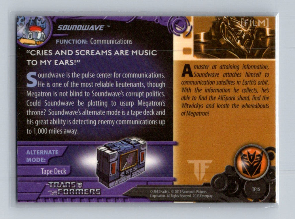2013 Breygent Transformers Optimum - Soundwave #TF15 G1 Foil